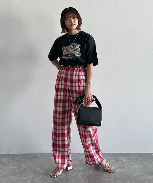 PAGEBOY（ページボーイ）の「アメリカンロックアートT（Tシャツ/カットソー・レディース・オフホワイト/ブラック/チャコール・FREE）」の13枚目の写真