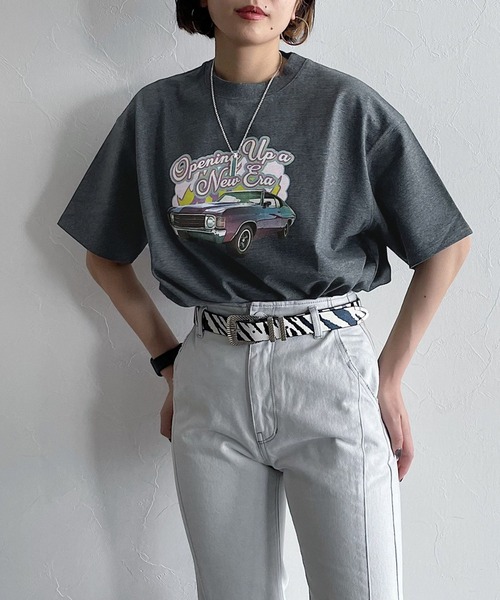 PAGEBOY（ページボーイ）の「アメリカンロックアートT（Tシャツ/カットソー・レディース・オフホワイト/ブラック/チャコール・FREE）」の14枚目の写真