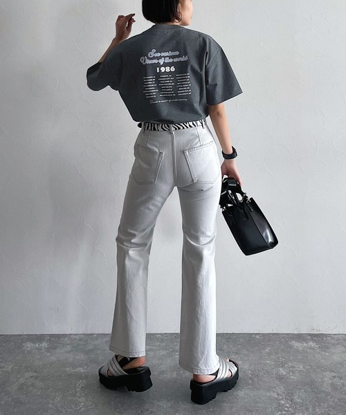 PAGEBOY（ページボーイ）の「アメリカンロックアートT（Tシャツ/カットソー・レディース・オフホワイト/ブラック/チャコール・FREE）」の15枚目の写真