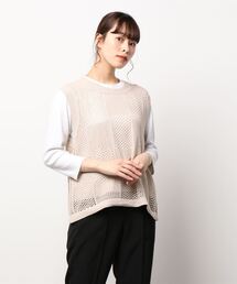 Samansa Mos2 | メッシュ柄編みニットベスト(ベスト)