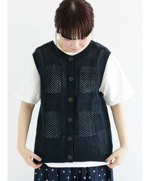Samansa Mos2 | メッシュ柄編みニットベスト(ベスト)