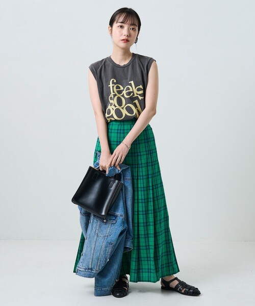 FREAK'S STORE（フリークスストア）の「リネンライクサマーチェックスカート（スカート・レディース・ピンク/グリーン/オレンジ・ﾌﾘ-）」の12枚目の写真