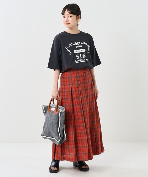 FREAK'S STORE（フリークスストア）の「リネンライクサマーチェックスカート（スカート・レディース・ピンク/グリーン/オレンジ・ﾌﾘ-）」の20枚目の写真