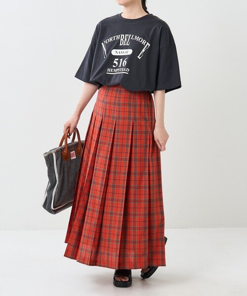 FREAK'S STORE（フリークスストア）の「リネンライクサマーチェックスカート（スカート・レディース・ピンク/グリーン/オレンジ・ﾌﾘ-）」の22枚目の写真