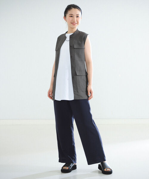 Demi-Luxe BEAMS(デミルクス ビームス)の「Demi-Luxe BEAMS / セミワイド イージーパンツ(その他パンツ・レディース・ブラック/ネイビー・38/36)」の2枚目の写真