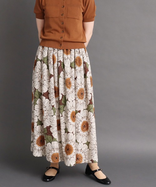 peu pres（プープレ）の「マトリカリアプリント ギャザーSK（スカート・レディース・ブラウン/ブルー・FREE）」の13枚目の写真