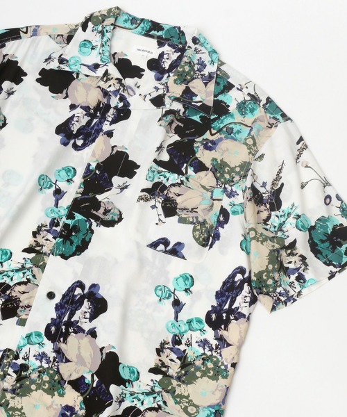 MARUKAWA（マルカワ）の「レーヨン 総柄 無地 オープンカラー アロハシャツ（シャツ/ブラウス・メンズ・ホワイト/ライトグレー/ブラック/ベージュ/ブルー/ホワイト系その他/ブラック系その他/グレー系その他/ブラウン系その他/チャコール/ホワイト系その他2/ブラック系その他2/ブラック系その他3/ブラック系その他4/ブラック系その他5/ブラック系その他6/ブラック系その他7/ブラック系/ブラック系1/ブラック系2/ブラック系3・LL/M/L/S）」の4枚目の写真