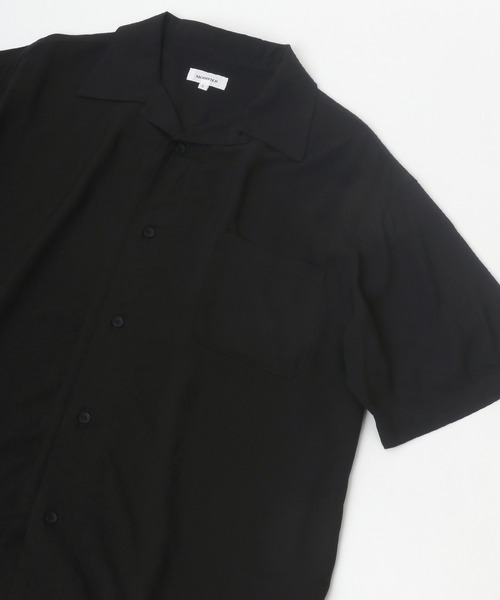 MARUKAWA（マルカワ）の「レーヨン 総柄 無地 オープンカラー アロハシャツ（シャツ/ブラウス・メンズ・ホワイト/ライトグレー/ブラック/ベージュ/ブルー/ホワイト系その他/ブラック系その他/グレー系その他/ブラウン系その他/チャコール/ホワイト系その他2/ブラック系その他2/ブラック系その他3/ブラック系その他4/ブラック系その他5/ブラック系その他6/ブラック系その他7/ブラック系/ブラック系1/ブラック系2/ブラック系3・LL/M/L/S）」の5枚目の写真