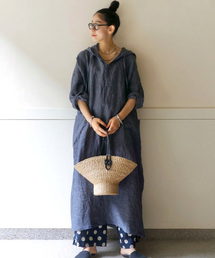 JOURNAL STANDARD LUXE（ジャーナルスタンダード　ラックス）の「リネンシャンブレー フードワンピース（ワンピース）」