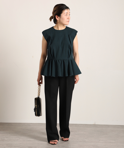 VERMEIL par iena(ヴェルメイユパーイエナ)の「《追加》ダブルクロス ストレッチパンツ(スラックス・レディース・ブラック・38/36/40)」の22枚目の写真