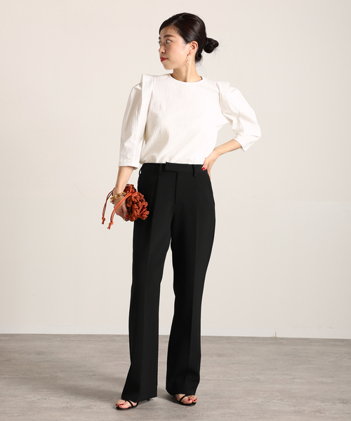 VERMEIL par iena(ヴェルメイユパーイエナ)の「《追加》ダブルクロス ストレッチパンツ(スラックス・レディース・ブラック・38/36/40)」の20枚目の写真
