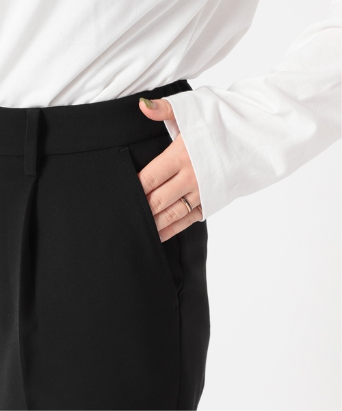 VERMEIL par iena(ヴェルメイユパーイエナ)の「《追加》ダブルクロス ストレッチパンツ(スラックス・レディース・ブラック・38/36/40)」の12枚目の写真