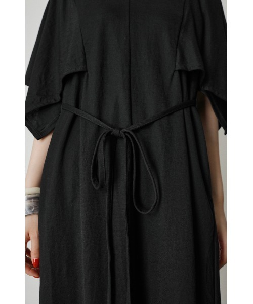 AZUL by moussy（アズールバイマウジー）の「A/F WIDE RELAX ONEPIECE/アークティックフィールワイドリラックスワンピース（ワンピース・レディース・ブラック/ライトグレー/グリーン・MEDIUM/SMALL）」の6枚目の写真