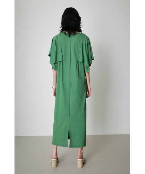 AZUL by moussy（アズールバイマウジー）の「A/F WIDE RELAX ONEPIECE/アークティックフィールワイドリラックスワンピース（ワンピース・レディース・ブラック/ライトグレー/グリーン・MEDIUM/SMALL）」の21枚目の写真