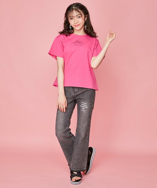 JENNI love(ジェニィラブ)の「ケミカルデニムフレアロングパンツ(デニムパンツ・キッズ・ブルー/ブラック・130cm/140cm/160cm/150cm)」の16枚目の写真