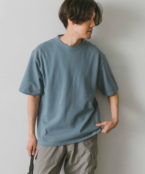 URBAN RESEARCH DOORS（アーバンリサーチドアーズ）の「『XLサイズ/WEB限定』ライト鹿の子ショートスリーブTシャツ（Tシャツ/カットソー・メンズ・ネイビー/ライトグレー/イエロー/ブルー・X-LARGE/LARGE/MEDIUM）」の4枚目の写真