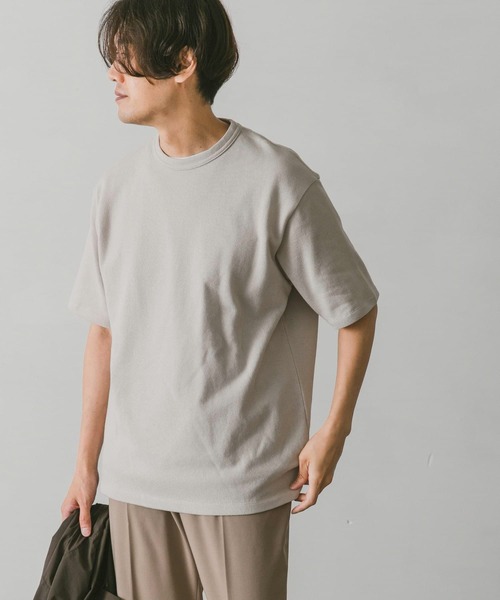 URBAN RESEARCH DOORS（アーバンリサーチドアーズ）の「『XLサイズ/WEB限定』ライト鹿の子ショートスリーブTシャツ（Tシャツ/カットソー・メンズ・ネイビー/ライトグレー/イエロー/ブルー・X-LARGE/LARGE/MEDIUM）」の5枚目の写真