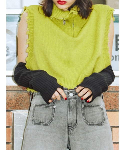 jouetie(ジュエティ)の「カラーアームウォーマー(アームカバー・レディース・ブラック/オフホワイト/ピンク/グリーン・FREE)」の3枚目の写真