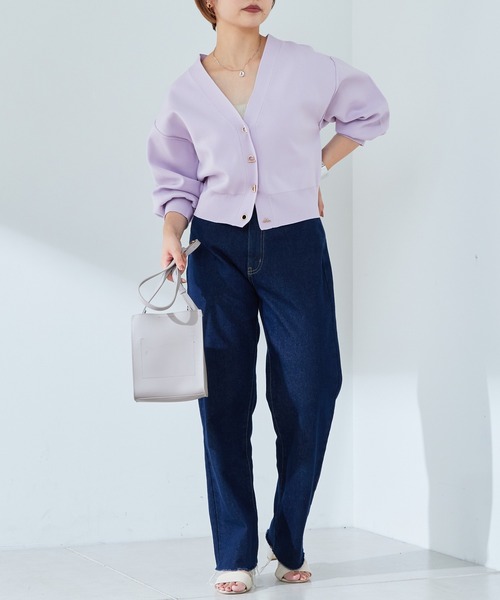 natural couture（ナチュラルクチュール）の「WEB限定カラーあり/プチプラハトメバー釦おしゃれカーディガン（カーディガン/ボレロ・レディース・ブラック/ネイビー/ブラウン/グリーン/アイボリー/ラベンダー/その他1/グレイッシュベージュ・FREE）」の20枚目の写真