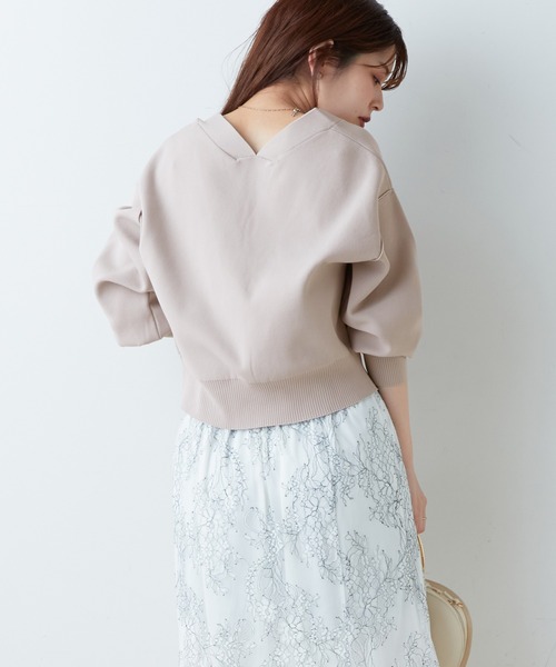 natural couture（ナチュラルクチュール）の「WEB限定カラーあり/プチプラハトメバー釦おしゃれカーディガン（カーディガン/ボレロ・レディース・ブラック/ネイビー/ブラウン/グリーン/アイボリー/ラベンダー/その他1/グレイッシュベージュ・FREE）」の9枚目の写真