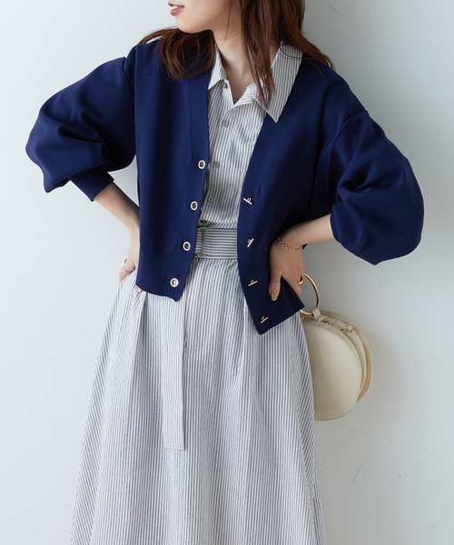 natural couture（ナチュラルクチュール）の「WEB限定カラーあり/プチプラハトメバー釦おしゃれカーディガン（カーディガン/ボレロ・レディース・ブラック/ネイビー/ブラウン/グリーン/アイボリー/ラベンダー/その他1/グレイッシュベージュ・FREE）」の15枚目の写真