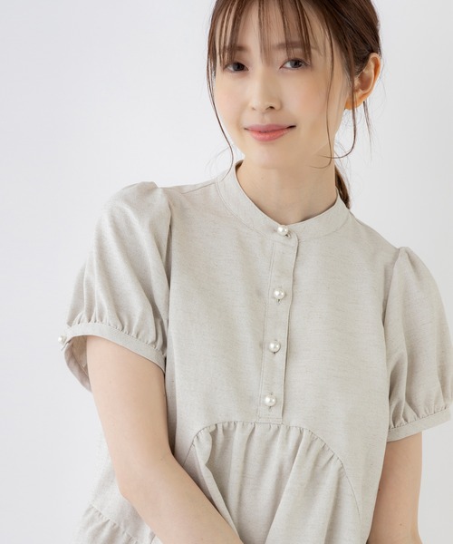 新品タグ付☘️ [SONO]【SONO NAVY】フェミニティギャザーブラウス Sono（ソーノ）の「【SONO/ソーノ】フェミニティギャザーブラウス