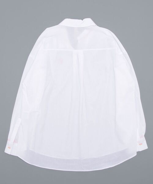 Q（キュー）の「Qエンブレムスキッパーシャツ（シャツ/ブラウス・レディース・ネイビー/アイボリー/ブルー系その他・MEDIUM）」の4枚目の写真