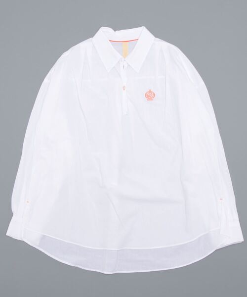 Q（キュー）の「Qエンブレムスキッパーシャツ（シャツ/ブラウス・レディース・ネイビー/アイボリー/ブルー系その他・MEDIUM）」の16枚目の写真