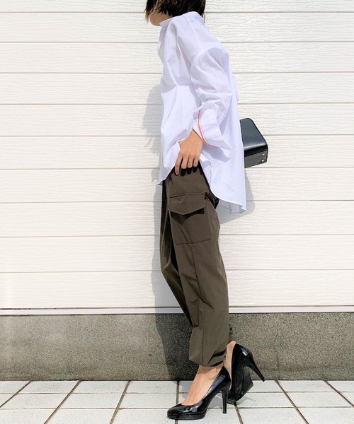 Q（キュー）の「Qエンブレムスキッパーシャツ（シャツ/ブラウス・レディース・ネイビー/アイボリー/ブルー系その他・MEDIUM）」の17枚目の写真