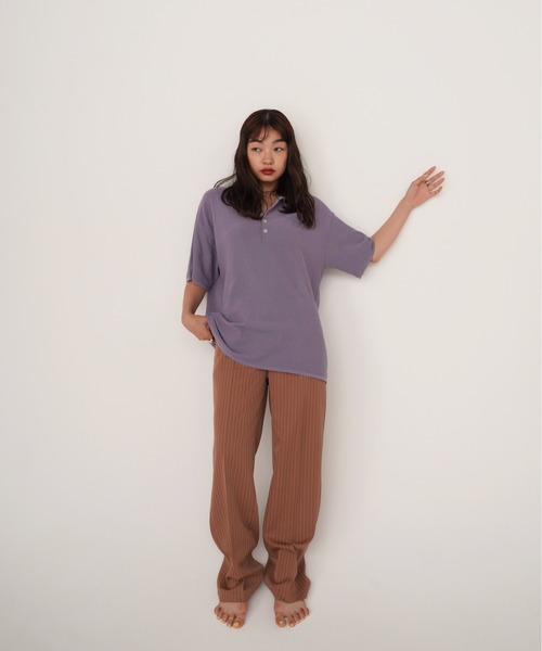 TINA：JOJUN（ティーナジョジュン）の「センタープレス ストライプパンツ TINA：JOJUN（その他パンツ・レディース・ピンクベージュ/ブラック・S/M）」の16枚目の写真