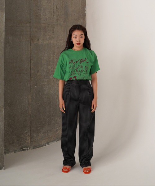 TINA：JOJUN（ティーナジョジュン）の「センタープレス ストライプパンツ TINA：JOJUN（その他パンツ・レディース・ピンクベージュ/ブラック・S/M）」の22枚目の写真