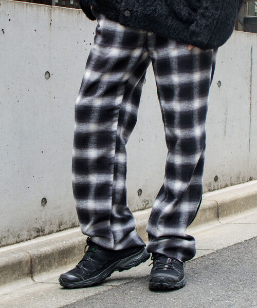 GLOSTER（グロスター）の「【GLOSTER/グロスター】オンブレ チェック イージーパンツ カットオフ サイドライン（その他パンツ・メンズ・ブラック系その他・M/L）」の5枚目の写真
