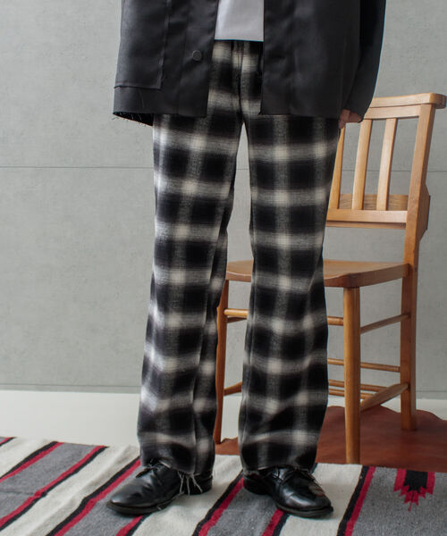 GLOSTER（グロスター）の「【GLOSTER/グロスター】オンブレ チェック イージーパンツ カットオフ サイドライン（その他パンツ・メンズ・ブラック系その他・M/L）」の11枚目の写真