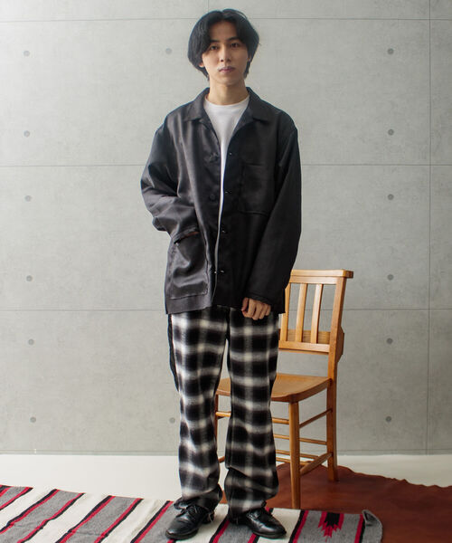 GLOSTER（グロスター）の「【GLOSTER/グロスター】オンブレ チェック イージーパンツ カットオフ サイドライン（その他パンツ・メンズ・ブラック系その他・M/L）」の14枚目の写真