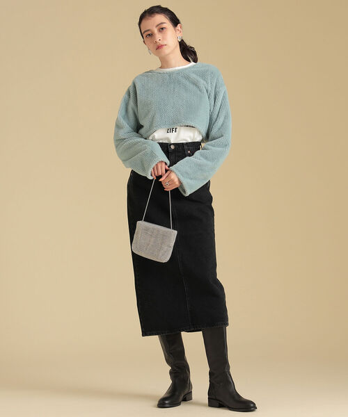 Ray BEAMS（レイビームス）の「Ray BEAMS / シャイニー プチ バッグ（トートバッグ・レディース・ブラック/シルバー・ONE SIZE）」の6枚目の写真