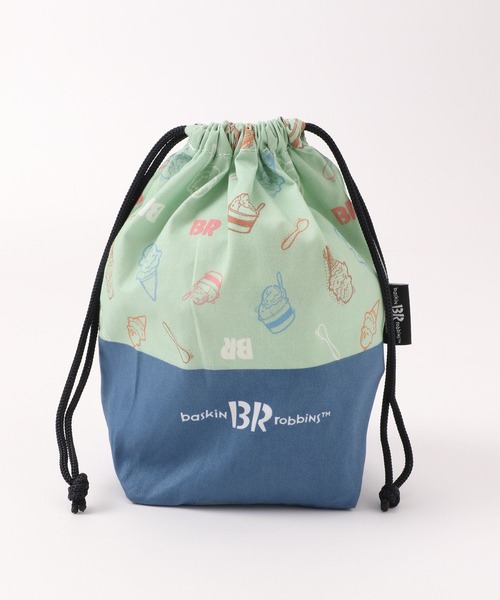 GLOBAL WORK（グローバルワーク）の「サーティワン/巾着ポーチS/285479（ポーチ・レディース・ミント/ホワイト・FREE）」の2枚目の写真