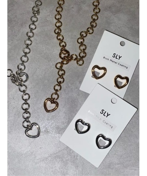 SLY（スライ）の「R/C HEART CHARM P/EARRING リッチコーティング ハートチャーム ピアス（ピアス（両耳用）・レディース・シルバー/ゴールド・FREE）」の13枚目の写真