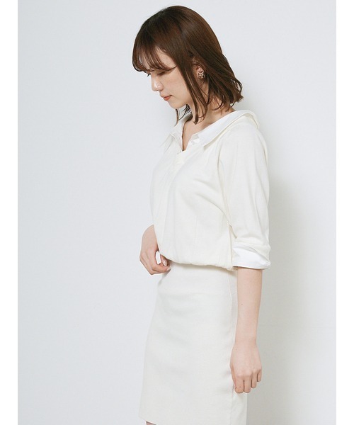 SNIDEL（スナイデル）の「【WEB限定】オフショルシャツコンビ