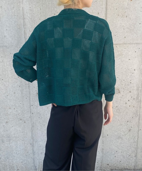 PairPair(ペアペア)の「【ペットとリンクコーデ】メッシュポロショートカーディガン(カーディガン/ボレロ・メンズ・オフホワイト/グリーン・FREE)」の18枚目の写真