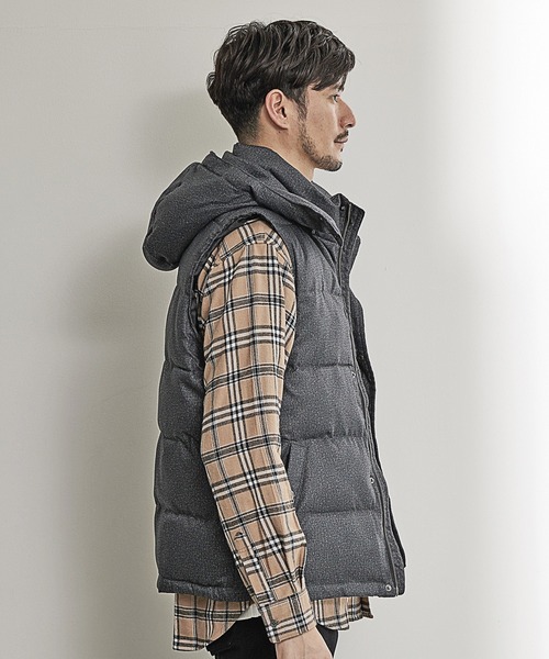 UNION STATION（ユニオンステーション）の「フロッキープリント機能中綿ダウンベスト（ダウンベスト・メンズ・ブラック/ネイビー・M/L/LL）」の8枚目の写真