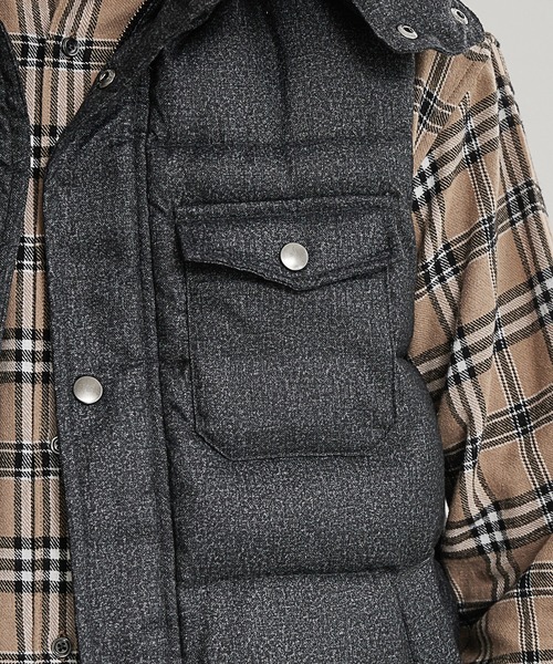 UNION STATION（ユニオンステーション）の「フロッキープリント機能中綿ダウンベスト（ダウンベスト・メンズ・ブラック/ネイビー・M/L/LL）」の6枚目の写真