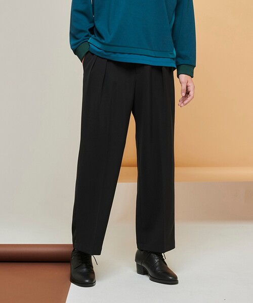 tk.TAKEO KIKUCHI（ティーケータケオキクチ）の「◆ギミックベルトダブルクロスパンツ（その他パンツ・メンズ・ブラウン系その他/アイボリー/ブラック・01/02/03）」の2枚目の写真