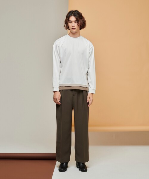 tk.TAKEO KIKUCHI（ティーケータケオキクチ）の「◆ギミックベルトダブルクロスパンツ（その他パンツ・メンズ・ブラウン系その他/アイボリー/ブラック・01/02/03）」の20枚目の写真