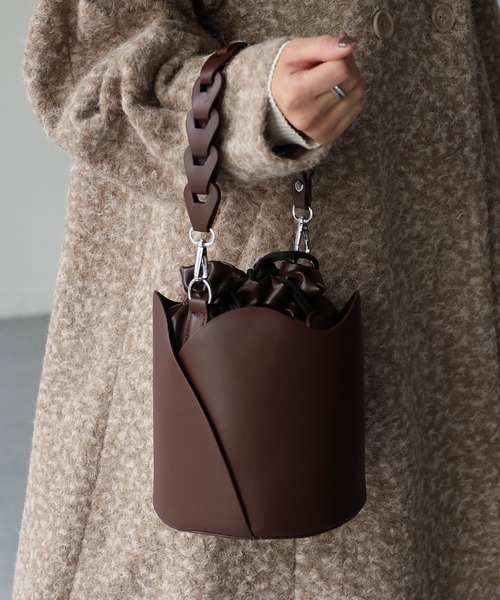 Riberry（リベリー）の「チューリップ型　2WAYバッグ（ハンドバッグ・レディース・ダークブラウン/ベージュ/ブラウン/ブラック/ライトブラウン/ライトベージュ・FREE）」の10枚目の写真