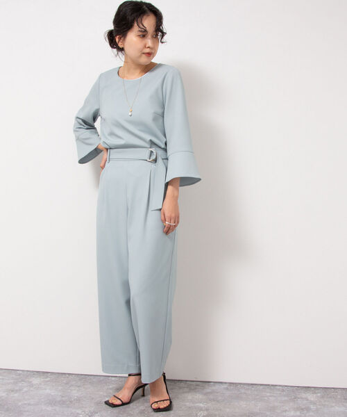 NOLLEY’S Sophi(ノーリーズソフィ)の「ウールライクフレアスリーブブラウス(シャツ/ブラウス・レディース・ベージュ/ネイビー/グレイッシュブルー/オフホワイト/ベビーピンク/サックスブルー・38/36)」の8枚目の写真
