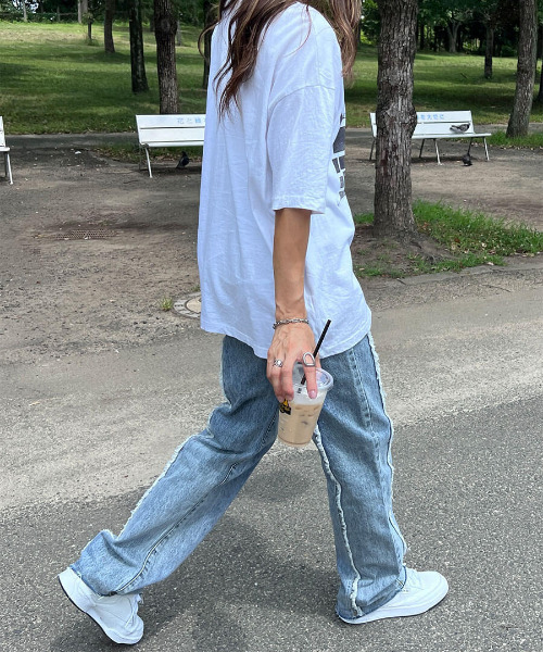 ISOOK(アイスー)の「Fringe design denims / フリンジデザインデニム(chiica select)(デニムパンツ・レディース・ブルー・SMALL)」の10枚目の写真