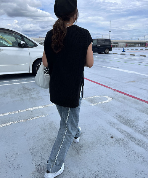 ISOOK(アイスー)の「Fringe design denims / フリンジデザインデニム(chiica select)(デニムパンツ・レディース・ブルー・SMALL)」の3枚目の写真