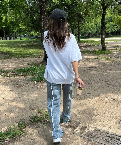 ISOOK(アイスー)の「Fringe design denims / フリンジデザインデニム(chiica select)(デニムパンツ・レディース・ブルー・SMALL)」の6枚目の写真
