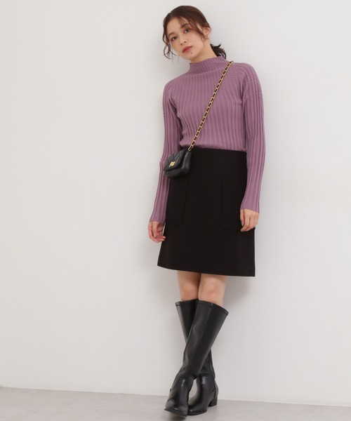 NATURAL BEAUTY BASIC（ナチュラルビューティーベーシック）の「フロントポケットミニスカート（スカート・レディース・オレンジ/ベージュ/ブラック・SMALL/MEDIUM）」の4枚目の写真