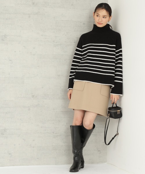 NATURAL BEAUTY BASIC（ナチュラルビューティーベーシック）の「フロントポケットミニスカート（スカート・レディース・オレンジ/ベージュ/ブラック・SMALL/MEDIUM）」の11枚目の写真